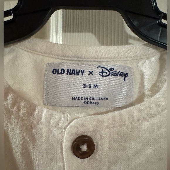 NWT‼️ Old Navy Disney~Cream Baby Romper with Embroidery, Size 3-6M Really cute! - Picture 5 of 10